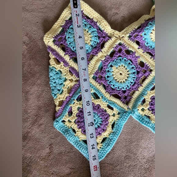 Granny square top size S-M pastel colors - Picture 11 of 12
